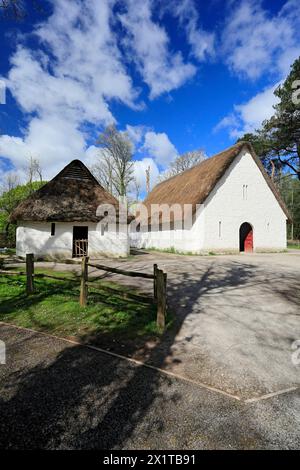 Llys Llywelyn, corte dei principi medievali del XIII secolo, St Fagans National Museum of History/Amgueddfa Werin Cymru, Cardiff, Galles del Sud, Regno Unito. Foto Stock