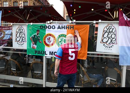 Francia. 18 aprile 2024. © PHOTOPQR/VOIX DU NORD/PASCAL BONNIERE ; 18/04/2024 ; LILLE 18.04.2024 sport - football - ambiance chez les supporter d Aston Villa a Lille . FOTO PASCAL BONNIERE/LA VOIX DU NORD Lille, Francia, 18 aprile 2024 calcio/Aston Villa tifosi a Lille credito: MAXPPP/Alamy Live News Foto Stock