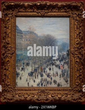 Parigi, Francia - 04 12 2024: Museo d'Orsay. Boulevard des Capucines dipinto da Claude Monet Foto Stock