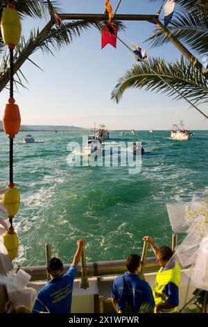 Processione nel mare. Festa della Madonna della Marina. San Benedetto del Tronto. Marche Foto Stock