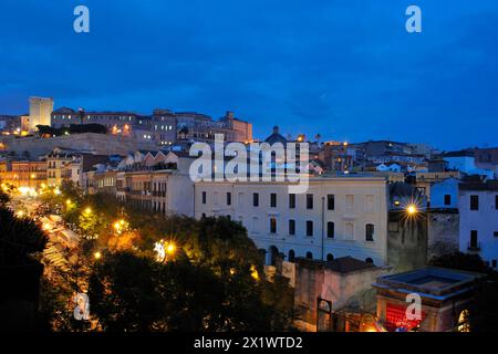 Panorama verso il Castello. Cagliari. Sardegna. Italia Foto Stock