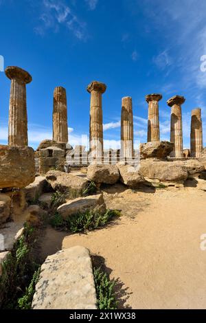 Tempio di Ercole. Valle dei Templi. Agrigento. Sicilia. Italia Foto Stock