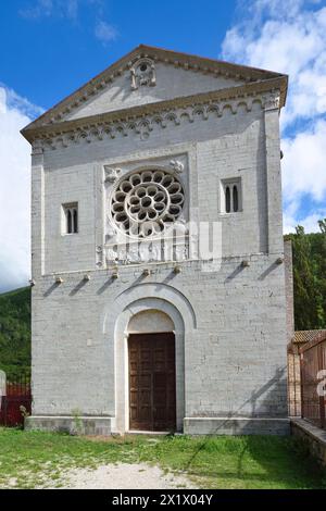 Abbazia di Santi Mauro e felice. Castel San felice. Frazione di Sant'anatolia di Narco. Valnerina. Umbria. Italia Foto Stock