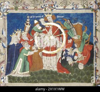 ANONIMO. The Wheel of Fortune (da un manoscritto di Troy Book di John Lydgate). Foto Stock