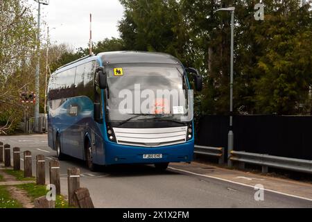 Servizio di sostituzione autobus della South Western Railway 14 aprile 2024 Brockenhust e Lymington New Forest Regno Unito Foto Stock