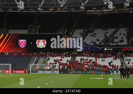 Londra, Regno Unito. 18 aprile 2024. Londra, Inghilterra, 18 aprile 2024: Veduta generale del London Stadium prima della partita UEFA Europa League tra il West Ham United e il Bayer Leverkusen al London Stadium di Londra, Inghilterra (Alexander Canillas/SPP) credito: SPP Sport Press Photo. /Alamy Live News Foto Stock