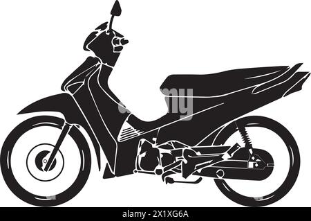 Illustrazione vettoriale icona motocicletta Design semplice Illustrazione Vettoriale
