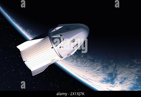 Astronave commerciale nello spazio Foto Stock