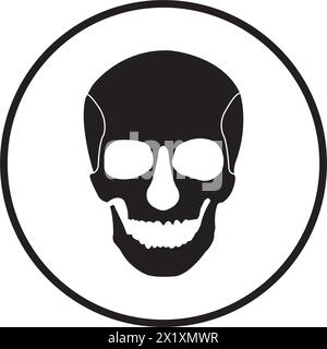 Icona del cranio umano illustrazione vettoriale disegno del simbolo Illustrazione Vettoriale