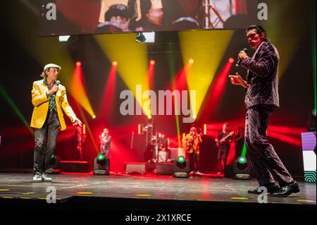 Tacho & Los Manolos si esibiscono dal vivo ai MIN Independent Music Awards 2024, Saragozza, Spagna Foto Stock