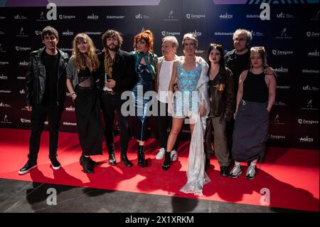 Red carpet al MIN Independent Music Awards 2024, Saragozza, Spagna Foto Stock