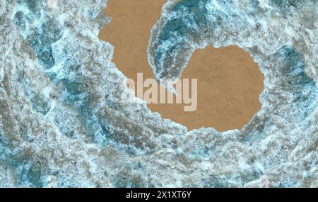 Divertimento estivo sulle onde della spiaggia come un rinfrescante banner stagionale sull'acqua di mare per una festa in resort o una vacanza e un festival di viaggi per i mesi di giugno luglio e agosto Foto Stock