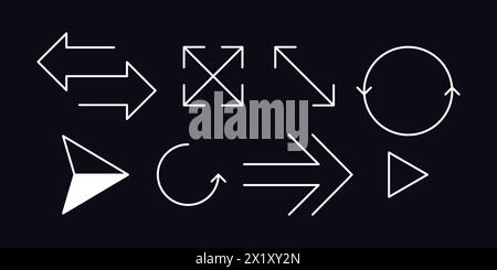 Icona vettore freccia linea Imposta icone direzione freccia Imposta illustrazione grafica vettoriale Illustrazione Vettoriale