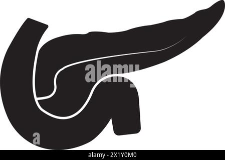Icona del pancreas illustrazione vettoriale design semplice Illustrazione Vettoriale