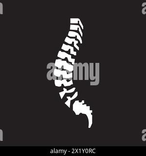 Icona colonna vertebrale, modello logo illustrazione vettoriale Illustrazione Vettoriale