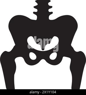 Design del logo dell'illustrazione vettoriale dell'icona dell'osso dell'anca. Illustrazione Vettoriale