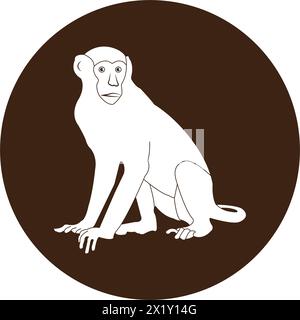 Disegno del simbolo dell'icona della scimmia Illustrazione Vettoriale