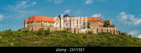 Il castello di Neuenburg, nella valle di Saale vicino a Friburgo, risale all'XI secolo e fu costruito nel XIV secolo. ampliato in un complesso di castelli, v Foto Stock