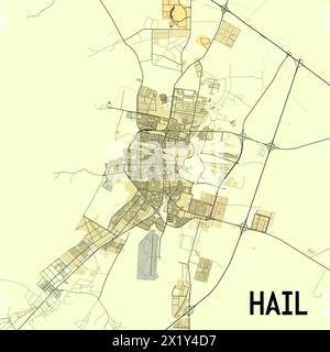 Grandine, Arabia Saudita mappa vettoriale della città Illustrazione Vettoriale