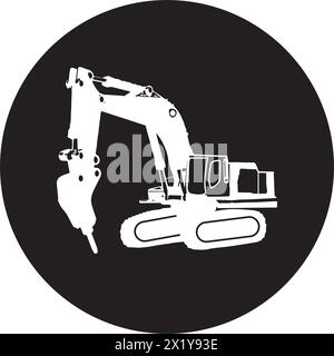 Illustrazione vettoriale icona escavatore design semplice Illustrazione Vettoriale