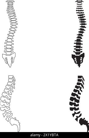 Icona colonna vertebrale, modello logo illustrazione vettoriale Illustrazione Vettoriale
