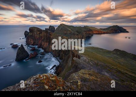 Sao Louranco all'alba, Madeira, Portogallo Foto Stock