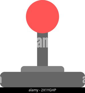 Controller per videogiochi retrò di colore rosso. Icona del controller per videogiochi retrò. Illustrazione Vettoriale