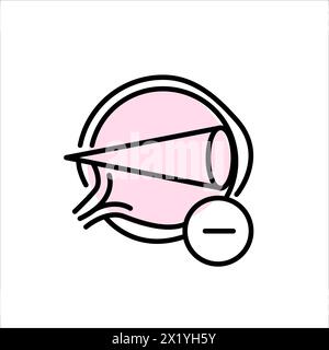 Chirurgia laser oculare, oftalmologia trattamento lasik icona, visione vettoriale correzione medica Illustrazione Vettoriale