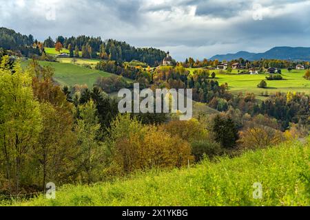 Paesaggio vicino a St Konstantin, Fiè allo Sciliar, alto Adige, Italia, Europa Foto Stock