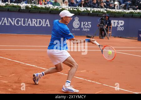 18 aprile 2024; Real Club de Tenis Barcelona 1899, Barcellona, Spagna: ATP 500 Barcelona Open Banc Sabadell Tennis, giorno 4; Matteo Arnaldi Foto Stock