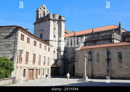 Basilica Reale menor de Santa Maria la Mayor, Plaza de Alonso de Fonseca, Pontevedra, Galizia, Spagna. Foto Stock