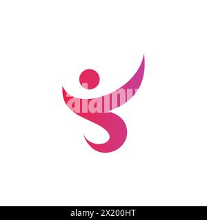Logo Y People, icona Y, simbolo di successo umano Illustrazione Vettoriale