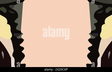 Composizione estetica astratta con una combinazione unica di forme e colori marroni. Illustrazione Vettoriale