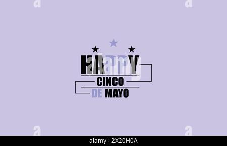 Festiva Cinco de Mayo Typography Design for Your Celebration Illustrazione Vettoriale