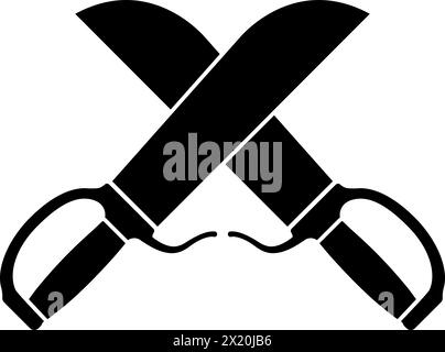 Arti marziali: Icona delle doppie spade a farfalla Illustrazione Vettoriale