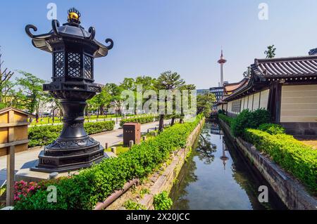 Vista della città di Kyoto, situata nella regione del Kansai sull'isola di Honshu. Foto Stock