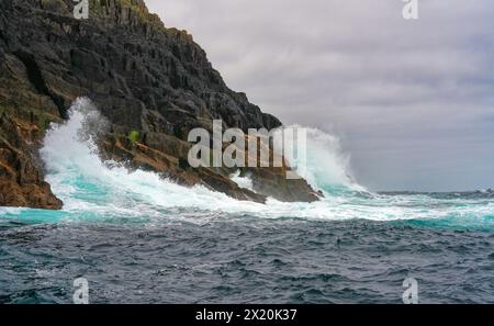 Irlanda, contea di Kerry, guida fino all'isola di Skellig Michael, isola di Skellig Michael Foto Stock