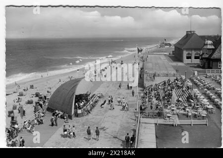 Deutschland, città e comunità, Sylt, Westerland, lungomare, cartolina fotografica, 1950s, ULTERIORI DIRITTI-CLEARANCE-INFO-NON-DISPONIBILE Foto Stock