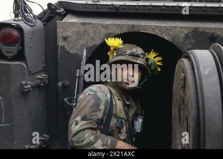 - Soldato americano durante esercitazioni NATO in Germania (settembre 1980) - soldato americano durante esercitazioni NATO in Germania (settembre 1980) Foto Stock