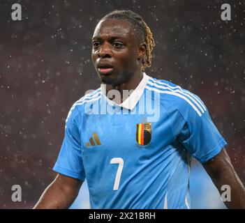 26 marzo 2024 - Inghilterra contro Belgio - amichevole internazionale - Stadio di Wembley. Il belga Jeremy Doku in azione contro l'Inghilterra. Foto : Mark Pain / Alamy Live News Foto Stock