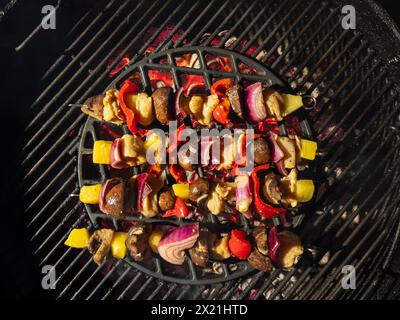 Shish Kaboobs BBQ on Grill Foto Stock