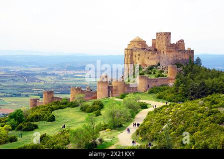 Famoso castello di Loarre vicino alla città di Huesca, Spagna, Aragona, Ayerbe Foto Stock