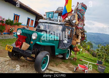 Jeep Willys, Salento, Quindio, Colombia, Sud America. Foto Stock