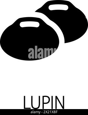 Concetto icona Lupin Bean Legume Food Illustrazione Vettoriale