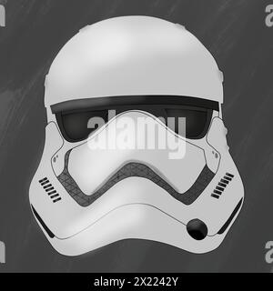 Illustrazione di un casco da tromtrooper come nel film Star Wars Foto Stock