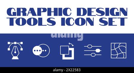 Set di icone sottili di grafica, arte, creatività e grafica icone vettoriali Illustrazione Vettoriale