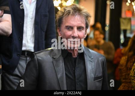 Barry Manilow presenta una vetrina dedicata al musical di Broadway Harmony al Museum of Broadway il 18,2024 aprile a New York. Foto Stock