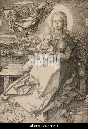 Madonna incoronata da un Angelo, 1520 anni. Foto Stock