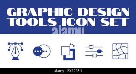 Set di icone sottili di grafica, arte, creatività e grafica icone vettoriali Illustrazione Vettoriale