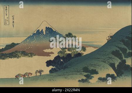 Koshu Inumetoge (passo di Inume nella provincia di Kai). Dalla serie: Fugaku sanjuo (trentasei vedute del Monte Fuji)., c.1830-1832. Una serie di stampe paesaggistiche che ritraggono il Monte Fuji da luoghi diversi e in varie stagioni e condizioni meteorologiche. Foto Stock